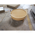 Design simple salon meublewoodenrotatingCoffetable